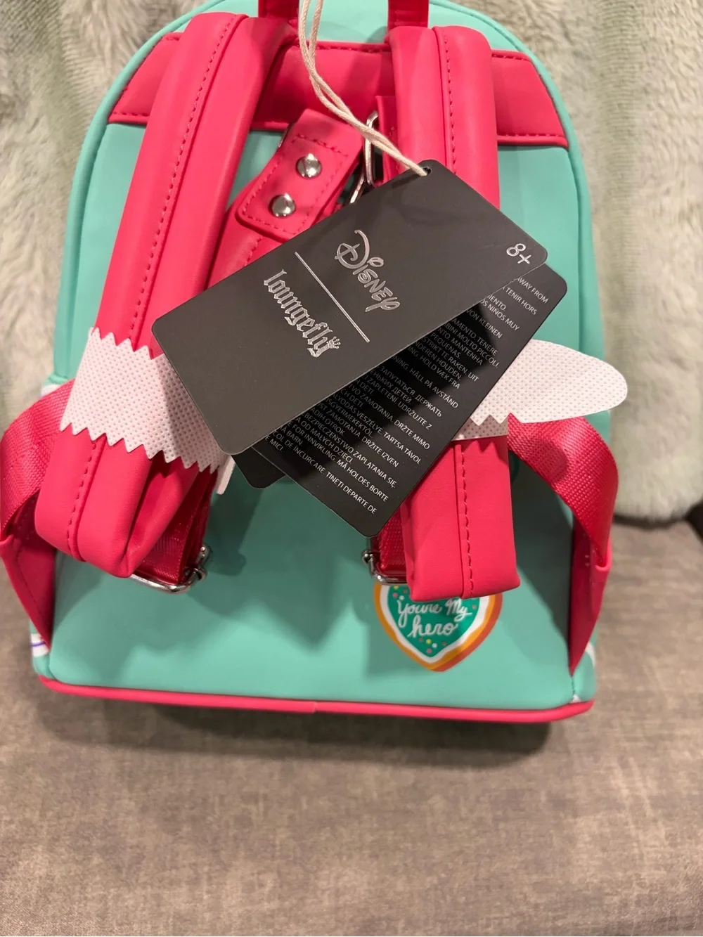 Loungefly Mint and Pink Venellope Mini Backpack